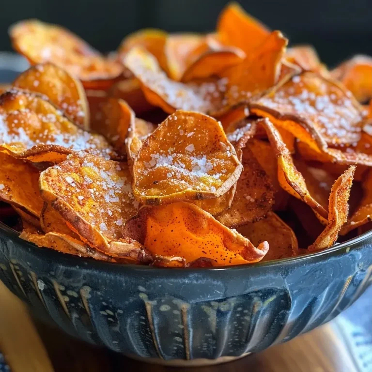 Knusprige Süßkartoffel Chips aus der Air Fryer Einfach und Lecker! Knusprige Air Fryer Süßkartoffel Chips mit Meersalz