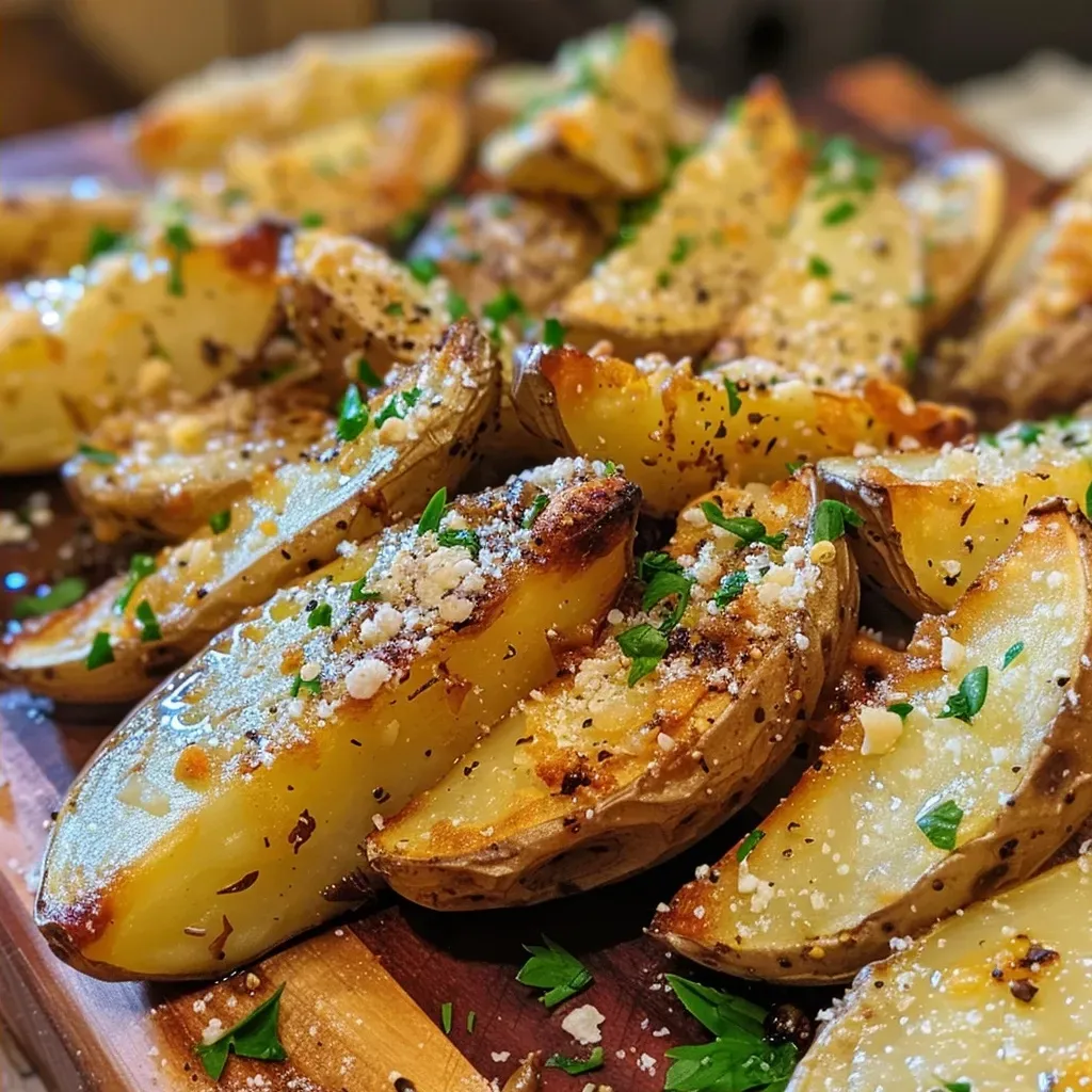 Knusprige Knoblauch Parmesan Kartoffelspalten Lecker Einfach!