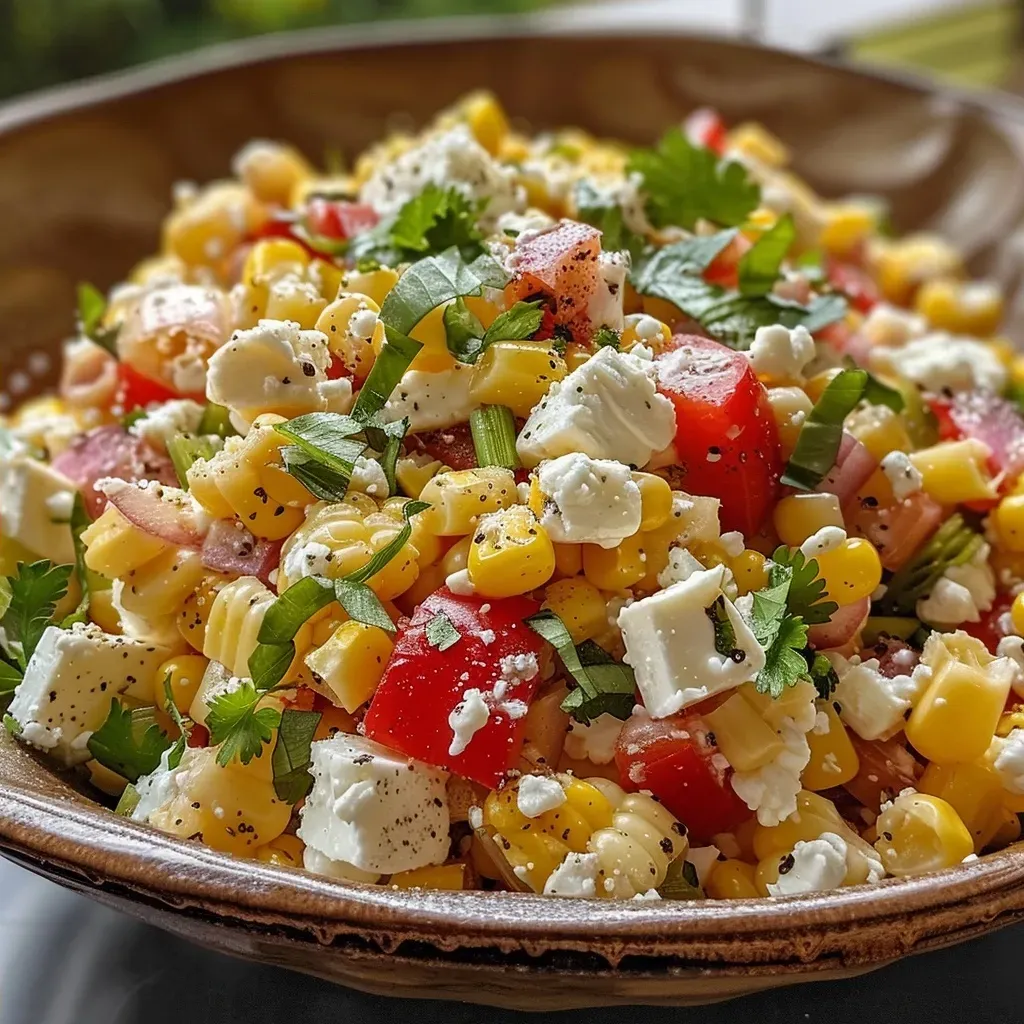 Paprika-Mais-Salat mit Feta Joghurt