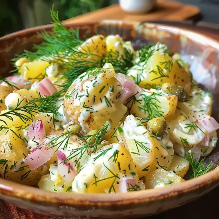 Erfrischende Sommerfreude: Skandinavischer Dill Kartoffelsalat Skandinavischer Dill Kartoffelsalat für den Sommer