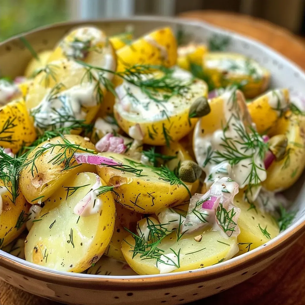 Skandinavischer Dill Kartoffelsalat für den Sommer