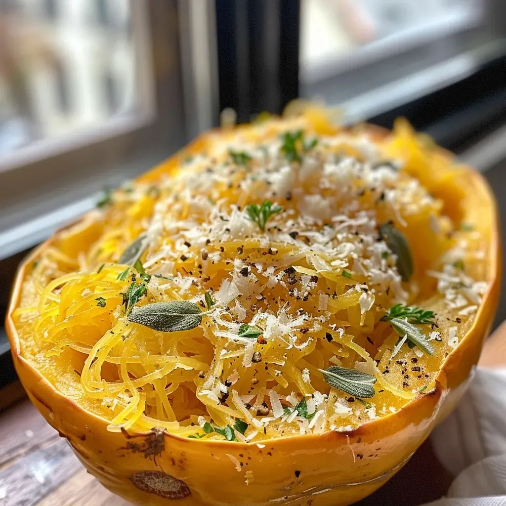 Juicy Spaghetti Kürbis dish featuring Hokkaido pumpkin and a sprinkle of Parmesan.