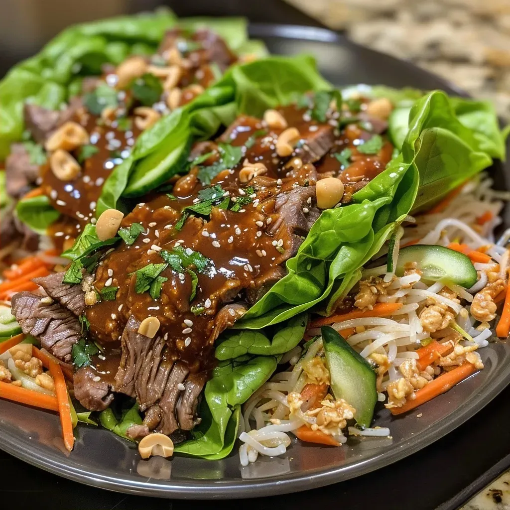 Steak- und Salat-Wraps mit Erdnusssauce für schnelle Genussmomente