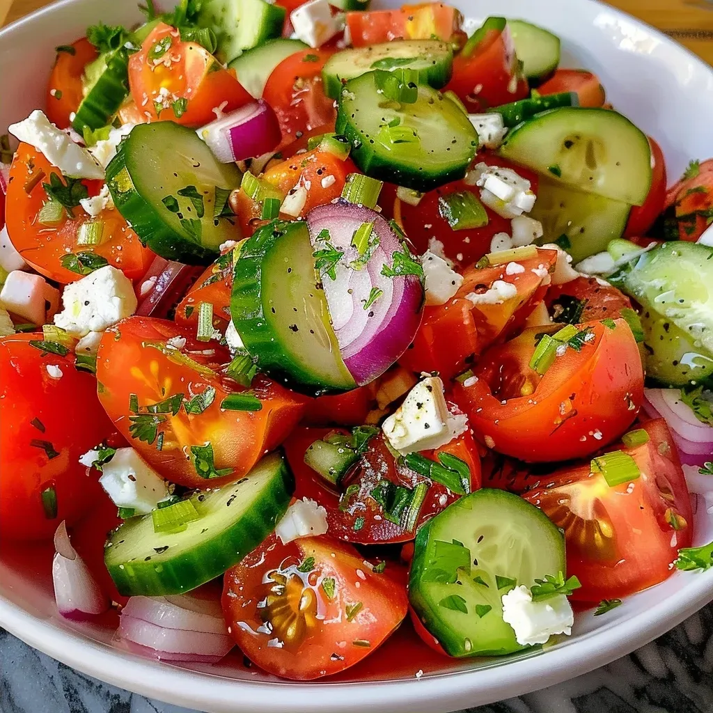 Tomaten-Gurken Salat mit Feta