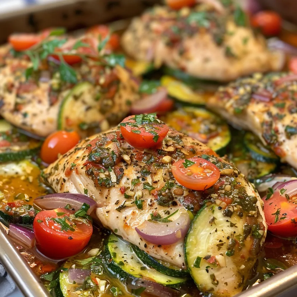 Leckeres mediterranes Hühnchen-Zucchini-Auflauf in 30 Minuten