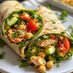 Sommerliche Wraps mit Hähnchen-Quinoa Füllung