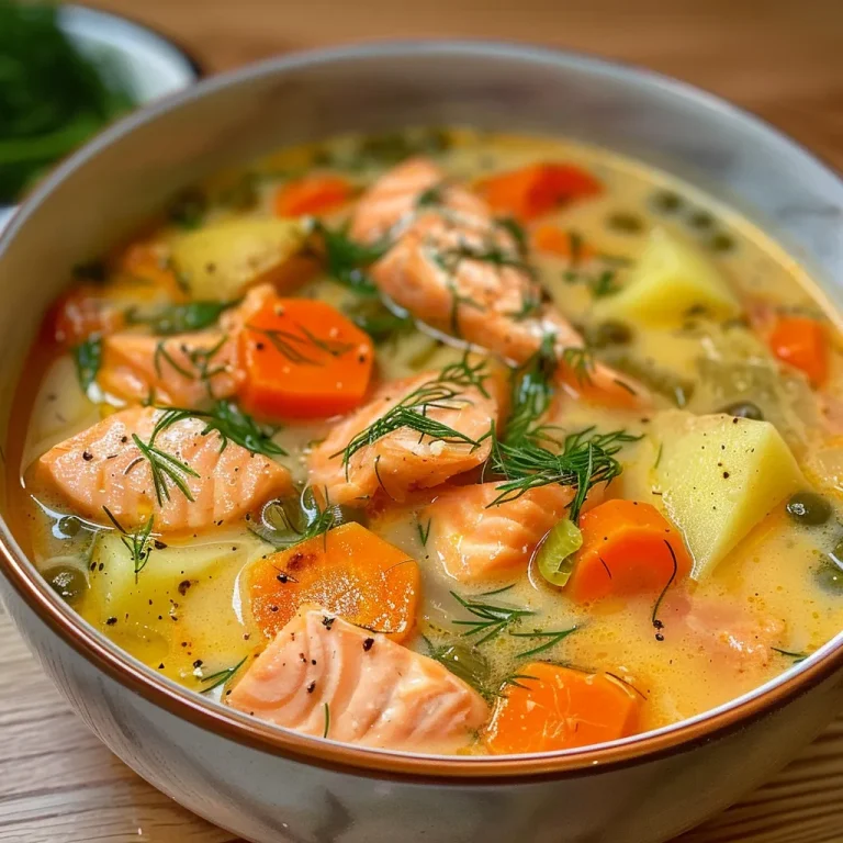 Finnische Lachs-Suppe mit Gemüse