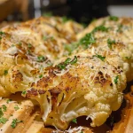 Ofen Blumenkohl Steaks Mit Parmesan Käsekruste