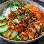 Spicy Korean BBQ Chicken Rice Bowl