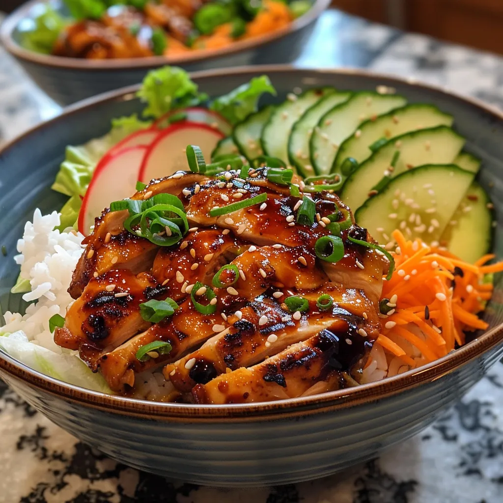 Spicy Korean BBQ Chicken Rice Bowl