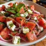 Wassermelonen Feta Salat mit Minze