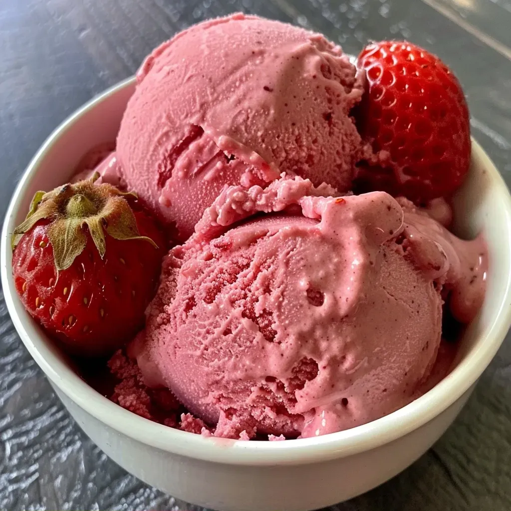 Vegan Erdbeer-Kokos-Eis (No Churn)